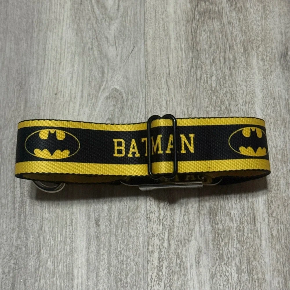 Buckle-Down Seatbelt Buckle Dog Collar - BATMAN/Logo Stripe Yellow/Black‎